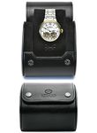 Single Watch Roll Travel Case for Men - Super Black Swiss Motif