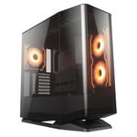 COUGAR FV270 RGB MidTower E-ATX Case, 420mm GPU Supported,Build-in ARGB PWM Fans,Breathe Streams,Prism of Light, RGB Hub,Filter Guard, Tool-Less Bracket, Center Stage,Cable Management (RGB, Black)