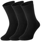 SOCK-TEC 3 Pairs Ladies Thermal Socks Thick Warm Work Boot Socks UK Size 4-7, Black