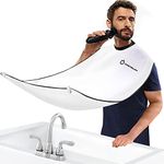 DOEPSILON Beard Bib Apron, Beard Hair Catcher for Shaving and Trimming, Non-Stick Water-Resistant Beard Shaving Bib, Grooming Gifts for Men, White