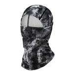 BASSDASH Winter Balaclava Fleece Ski Mask Ninja Hood Neck Warmer Fishing Hunting, Splash Black, One Size