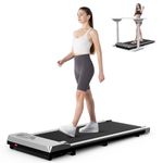 HomeFitnessCode Under Desk Treadmill, 2.5HP Portable Walking Pad Motorized Electric Treadmills for Home with LED Display & Remote, Adjustable Speed, No Assembly (Silver)