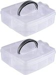 Juvale Plastic Craft Organizer Box with 6 Compartments (6 Inches, 2-pack)