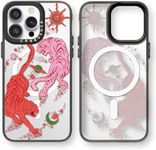 casevivid Magnetic for iPhone 12 Pro Max Magsafe Case Cute Aesthetic - Durable Fashion Funny Phone Case - Girly Tiger Pattern Print Cover Design for Woman Girl 6.7 inches Black