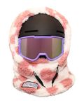 MDXONE Kids Over The Helmet Balaclava Children face mask with Buttons for Pompoms with Elastics (Sold Separately), Hearts, One Size-Medium