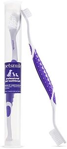 petsmile Professional Dog Toothbrush | Patented 45° Bristles Dual-Ended Dental Brush Head Cleans Teeth for Small and Large Pets | Promotes Healthy Gums and Oral Hygiene | VOHC Approved Brand