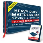 Double Mattress Storage Bag with Zipper - 1 Pack Blue Waterproof Mattress Cover for Moving - Mattress Bag to Protect Beds from Stains, Dust, and Pest Damage - Plastic Mattress Cover