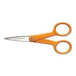 Fiskars Premier No. 5 Micro-Tip Orange-Handled Fabric Scissors - Double Loop Handle - Sewing and Craft Scissors - Orange