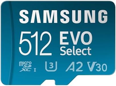 SAMSUNG EVO Select microSDMemory Card + Adapter, 256GB microSDXC, Up-to 160 MB/s, 4K UHD, UHS-I, C10, U3, V30, A2, for Mobile Phone, Smartphones, Nintendo-Switch, and Tablets (MB-ME256SA/AM)