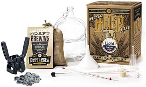 Craft a Brew - Deluxe Beer Brewing Kit - Light Lager - For Home Brewing - Beer Making Supplies - Includes Beer Brewing Kit, Recipe Kit, Capper, and Caps - 1 Gallon