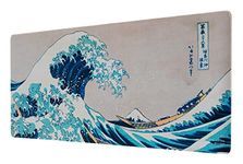 Grupo Erik Hokusai XXL Mouse Mat - Desk Pad - 31.5" x 13.78" Non-Slip Rubber Base Mouse Pad, Gaming Mouse Pad, Keyboard Mouse Mat - Japanese Art - The Great Wave Off Kanagawa