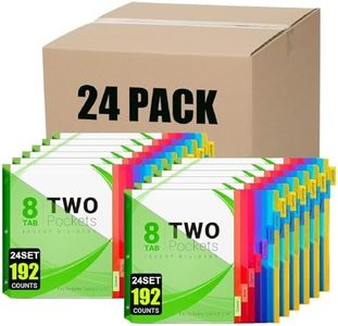 8-Tab Dividers for 3-Ring Binders, 3 Holes Index Dividers with 2 Pockets, Insertable 8 Tabs Binder Divider for 1/2''/1''/2''/3'' inch Binders, 8 Colors (24)