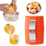 Egg Shell Opener Tool Egg Separator for Raw Eggs, 2024 New Stainless Steel Egg Cutter Egg Cracker Tool for Raw Eggs, Quickly Handheld Eggshell OpenerPortable Egg Cracking Tool (Orange, 1 Pcs)