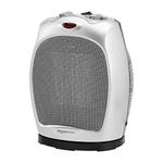 Amazon Basics 1500 Watt Oscillating Ceramic Space Heater with Adjustable Thermostat - Silver