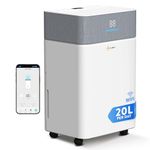 EcoNour 20L/Day Smart WiFi Dehumidifier for Home | Auto-Humidity Control | 4.5L Tank Laundry Dry Mode, 24-Hr Timer | Child Lock Protection | Continuous Draining with smart app for Home Bedroom