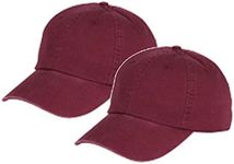 Marky G Apparel 6-Panel Washed Twill Low-Profile Cap (2 Pack), Maroon, OS