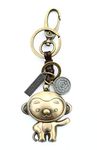 AuPra Funny Monkey KeyRing Gift Idea Women & Men Leather New Home Vintage Animal Lovers KeyChain | Mum & Dad Novelty Friendship Charm Key Ring Present | Girl & Boy Cute Best Friend Mini Pendant