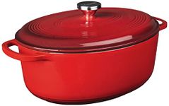 Lodge EC7OD43 Enameled Cast Iron Oval Dutch Oven, 7 quart, Red