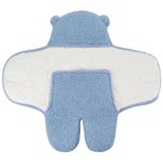 FUNUPUP Baby Swaddle Blanket Fleece Baby Swaddle Wrap Newborn Baby Clothes for Travel Strollers, Prams and Car Seats (Blue)