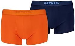 Levi's Men's Trunk Underwear, Orange/Navy, 10