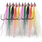 Clouser Minnow Fishing Flies, Classic Streamer Flies for Fly Fishing Fly Fishing Lures for Trout Bass Saltwater Freshwater 5 Colors (Mixed, 10pcs)