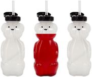 Cornucopia Brands Honey Bear Straw Cups (3-Pack); 8-Ounce Therapy Sippy Bottles w/Flexible Straws