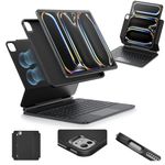 ESR iPad Pro 13 Inch Case with Keyboard (M4, 2024), iPad Pro 13 Keyboard Case with Easy-Set Magnetic Stand, Portrait/Raised Modes for iPad Pro 13 Keyboard, Removable Case, Rebound 360 Series, Black