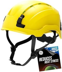 GE Safety Helmet: ANSI Type 2 Class C, Advanced Impact Technology, Ultra Comfortable Memory Foam, Heat Stress Reduction, Compatible with Accessories, Adjustable Size - Yellow, Vented, OSHA Approved