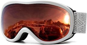 AVV Kids Ski Goggles - Helmet Compatible OTG Ski Goggles for Boys & Girls, Anti-Fog Double-layer lenses Offer 100% UV protection