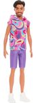 Barbie Fashionistas Ken Doll #227 with Outfit Inspired by The Totally Hair Look, Brunette with Short Beard & Slender Body Type, 65th Anniversary Collectible