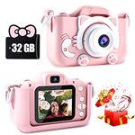 CIMELR Kids Camera Toys for 3 4 5 6 7 8 9 10 11 12 Year Old Boys/Girls, Kids Digital Camera for Toddler with Video, Christmas Birthday Festival Gifts for Kids, Selfie Camera for Kids, 32GB TF Card