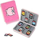 Switch Game Holder for Nintendo Switch/Lite/OLED, 3D Kawaii Switch Game Case for Storage 16 Games Cards & 16 Micro SD Cards Switch Lite Accessories Portable Hard Shell Cartridge Box Case - Pink