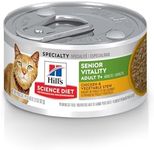 Hill's Science Diet Adult 7+ Senior Vitality Canned Cat Food, Chicken & Vegetable Stew, 2.9 oz, 24 Pack wet cat food