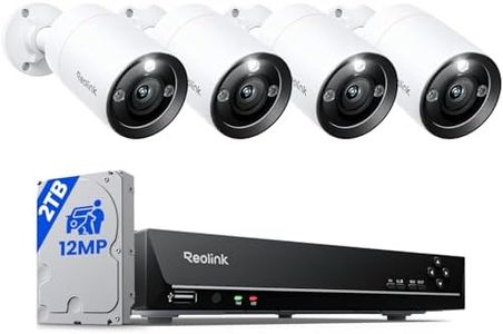 REOLINK 12MP Wired Security Camera System, 4pcs H.265 12 Megapixel UHD PoE Surveillance Cameras, Person Vehicle Pet Detection, Spotlight Color Night Vision, 8CH NVR with 2TB HDD, RLK8-1200B4-A