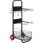 DaisyInner Rolling Saddle Rack Dolly Heavy Duty Horse Equipment Cart Foldable Horse Tack Cart with Wheels for Storage Moving Organize Transport Supplies (Non Removable Saddle Rack)