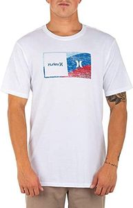 Hurley Men's Icon Slash Gradient T-Shirt, White/Chile Red, Large