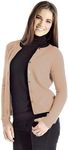Cashmere Boutique 100% Pure Cashmere Women Cardigan Sweater - Round Neck, Long Sleeve, Button Down, Soft and Warm Sweater - Camel Brown, Large