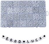 1400pcs Letter Beads, 4x7 mm Acryli