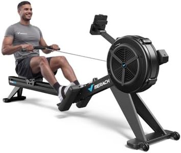MERACH Rowing Machines for Home, Adjustable Air Resistance Professional Indoor Rowing Machine, Ergonomic Comfort Seat, Performance Monitor and Device Holder, Easy Storage