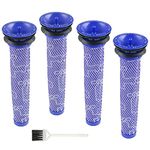 Filter Replacements for Dyson Filter V6 V7 V8 DC58 DC59 Animal Absolute Cordless Vacuum Cleaner Parts, 4 Washable Pre Filters for Dyson Vacuum, Compare to Part 965661-01