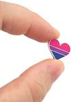 Bisexual Bi Pride Pin Heart Flag Tiny Enamel Pin Decoration For Clothes And Bags, One Size, Metal, no gemstone