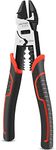 HAUTMEC 8" Wire Cutters,Pro-High Leverage Diagonal Pliers,4 in 1 Multifunction Heavy Duty Side Cutter HT0272-PL