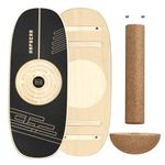 HAPBEAR Balance Board - 6 Modes Wobble Board with Adjustable Stoppers, Multi-Level Wobble Board for Surf Trainer, Brain Focus, Balance Control
