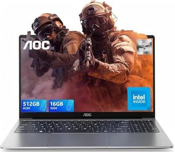 AOC Ordinateur Portable avec N97 CPU (Up to 3,6 GHz), Ordinateur Portable 16 Go DDR4 RAM 512 Go SSD (jusqu'à 2 to) Ordinateur Portable, 1080P PC Portables, 2,4 G+5 G WiFi/BT5.1, USB3.2, HDMI