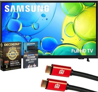 Samsung 32 inch 1080P FHD F6000F 4K Smart TV (2025) CPS Exclusive 26 Month Protection, 2X HDMI Cables & Deco Gear Complete Home Theater Beginner's Guidebook