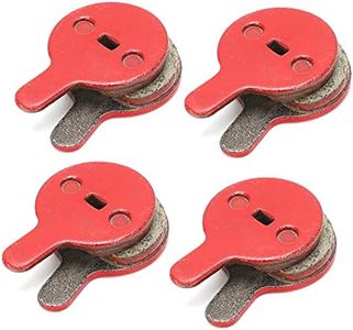 Lwuey 4 Pairs Bike Disc Brake Pads, Resin Semi Metallic Bicycle Disc Brakes Pad Round Replacement Kit Smooth Braking Low Noise 4mm Thickness Accessories for Mountain Electric Scooter Road Bike Cycling