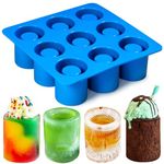 Sidosir Shot Glass Candy Mold Silicone, 9-Cavity Round Silicone Molds for Fat Bombs, Chocolate, Shot Glass Ice Molds for Freezer