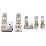 AT&T DECT 6.0 2 Cordless Phones with Caller ID, Handset Speakerphones, White and Grey & DECT 6.0 3 Cordless Phones with Caller ID, Handset Speakerphones, White and Grey