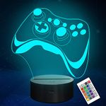 Attivolife Game 3D Night Lamp, Controller Hologram Illusion LED Light for Kids, 16 Colors Changing with Remote+Timing+Dimmer Function, Boys Video Gamer Room Accessories as Xmas Birthday Gifts for Teen Men