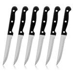 Herogo Steak Knives Set of 6, Stainless Steel Serrated Steak Knife, Dishwasher Safe Kitchen Steak Knife Set, Sharp Dinner Knives with Ergonomic Handle, Cutlery Knives for Home/Restaurant